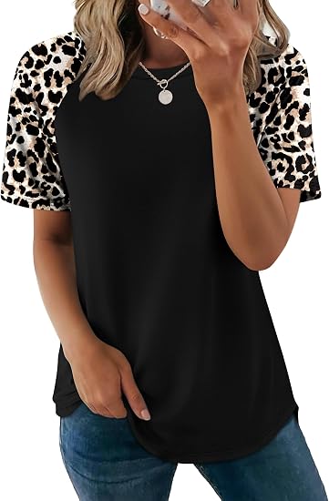 Curved Hem Crew Neck Summer Top